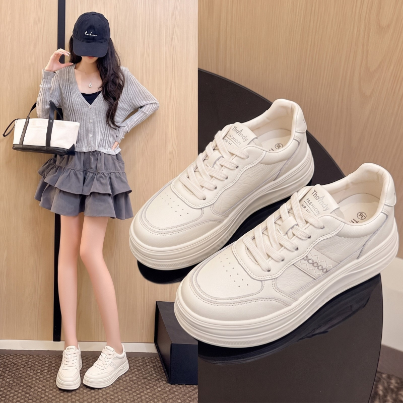 Mesh Sneaker Women - أحذية نسائية بيضاء للخريف، طراز كوري