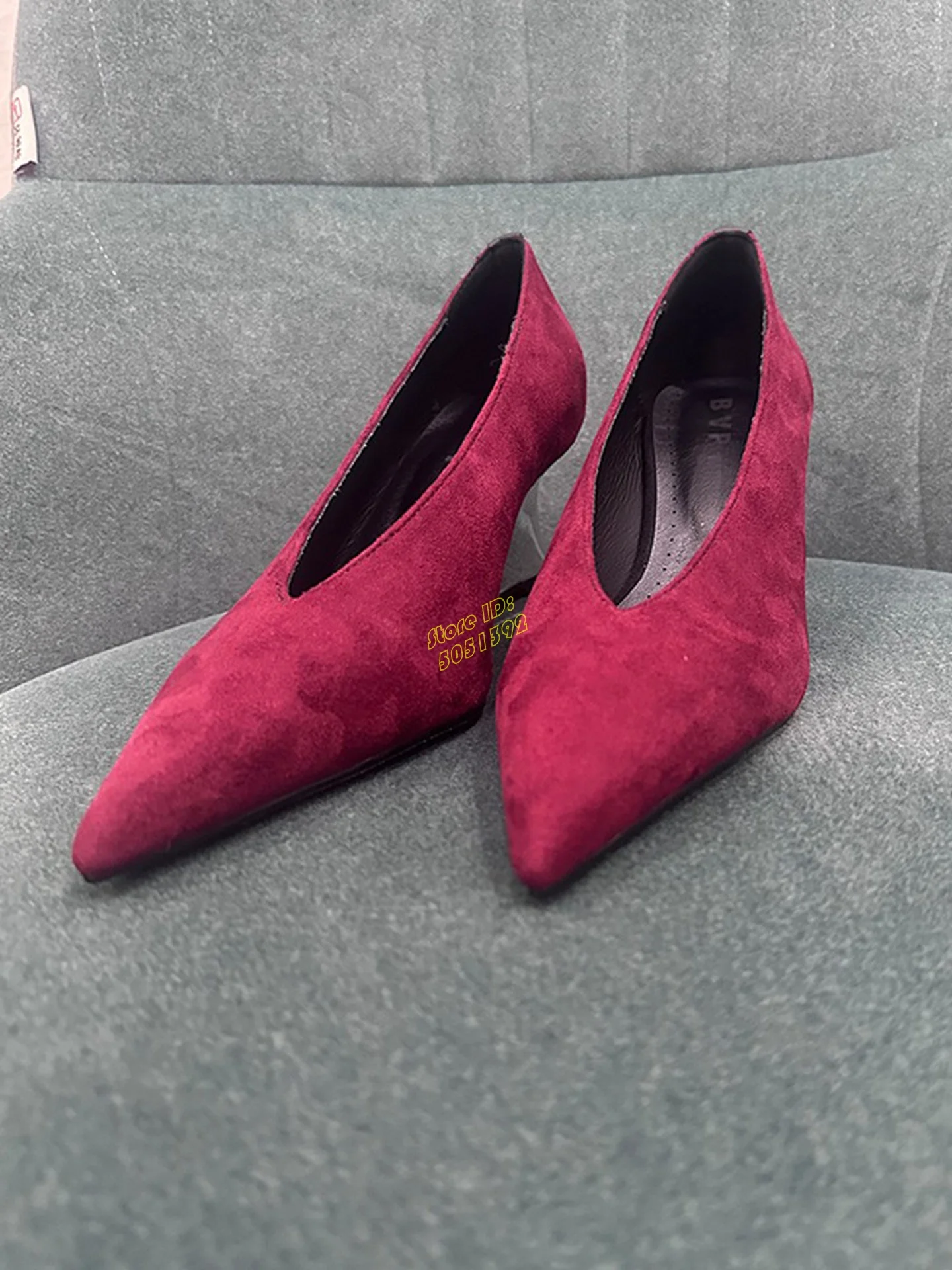 Women'S Shoes Burgundy - حذاء نسائي أحمر من الجلد المدبوغ