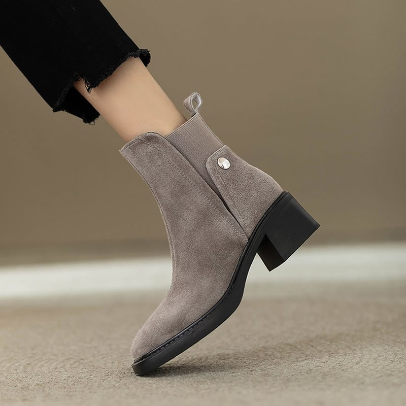 Women'S Shoes Chelsea - الجلد المدبوغ النساء مكتنزة حذاء من