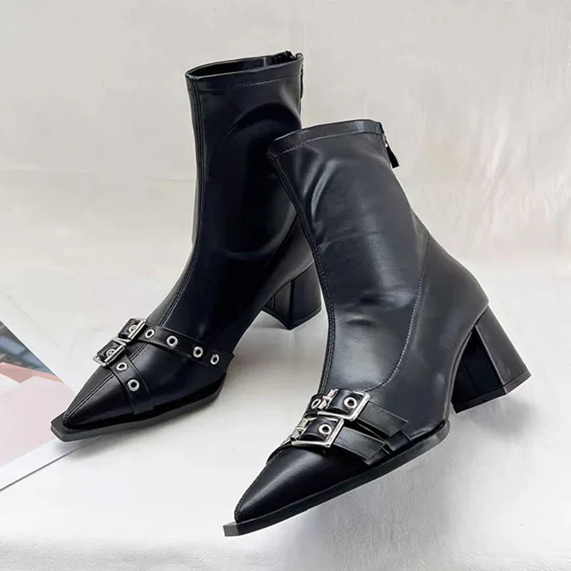 Women'S Shoes Chelsea - عالية الكعب حذاء من الجلد النساء