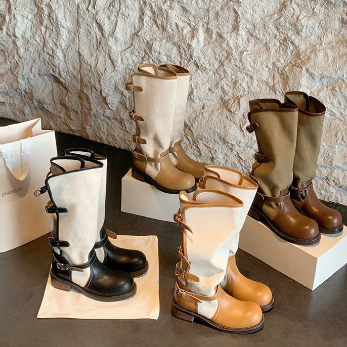 Block Heel Ankle Boots - أحذية نسائية بكعب سميك 4 سم