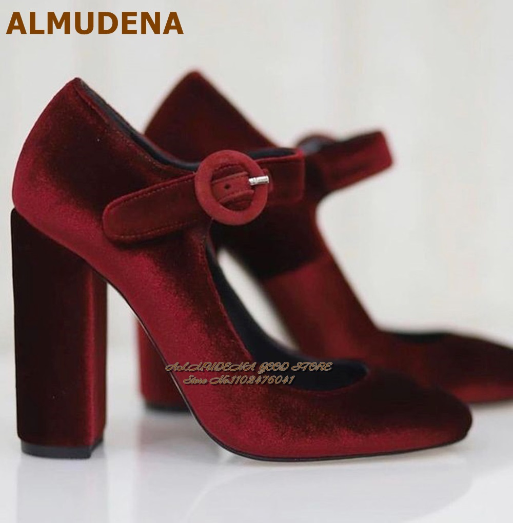 ALMUDENA بورجوندي رمادي مخملي  - مراجعة Women'S Shoes Burgundy وسعره