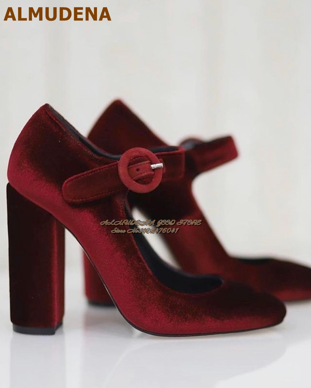 ALMUDENA بورجوندي رمادي مخملي  - مراجعة Women'S Shoes Burgundy وسعره