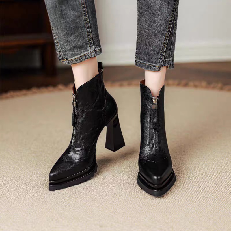 أشار تو سوبر عالية الكعب المرأ - مراجعة Block Heel Ankle Boots وسعره