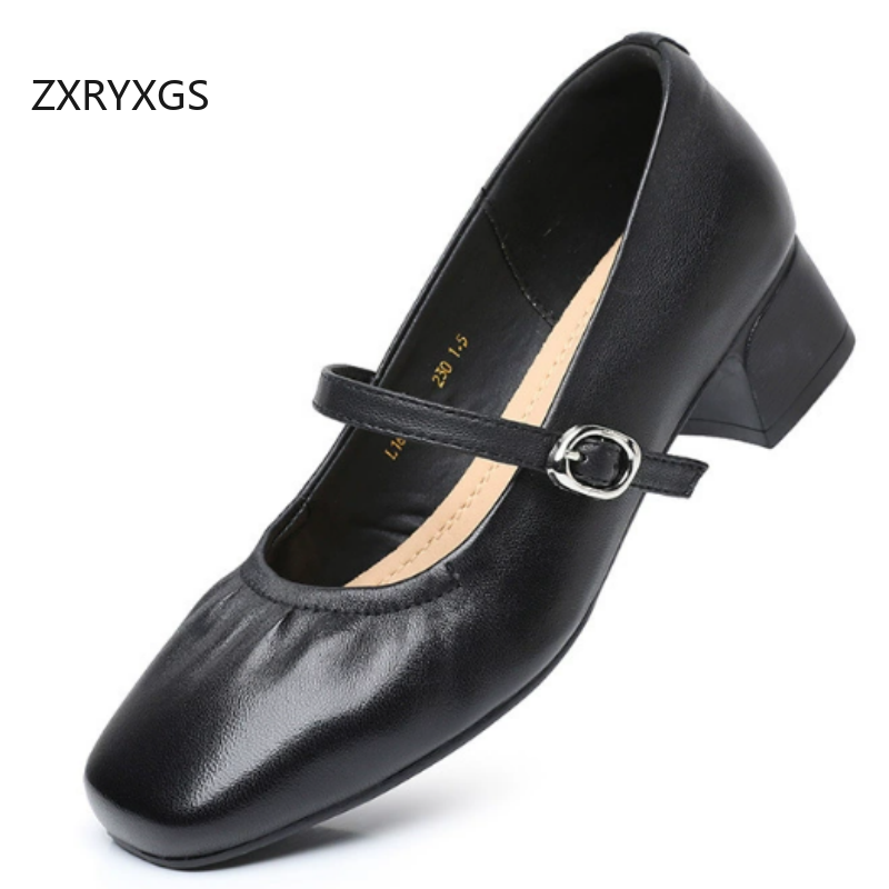 أحذية ZXRYXGS الفاخرة من جلد ا - مراجعة Women Shoes Size 4 In Cm وسعره