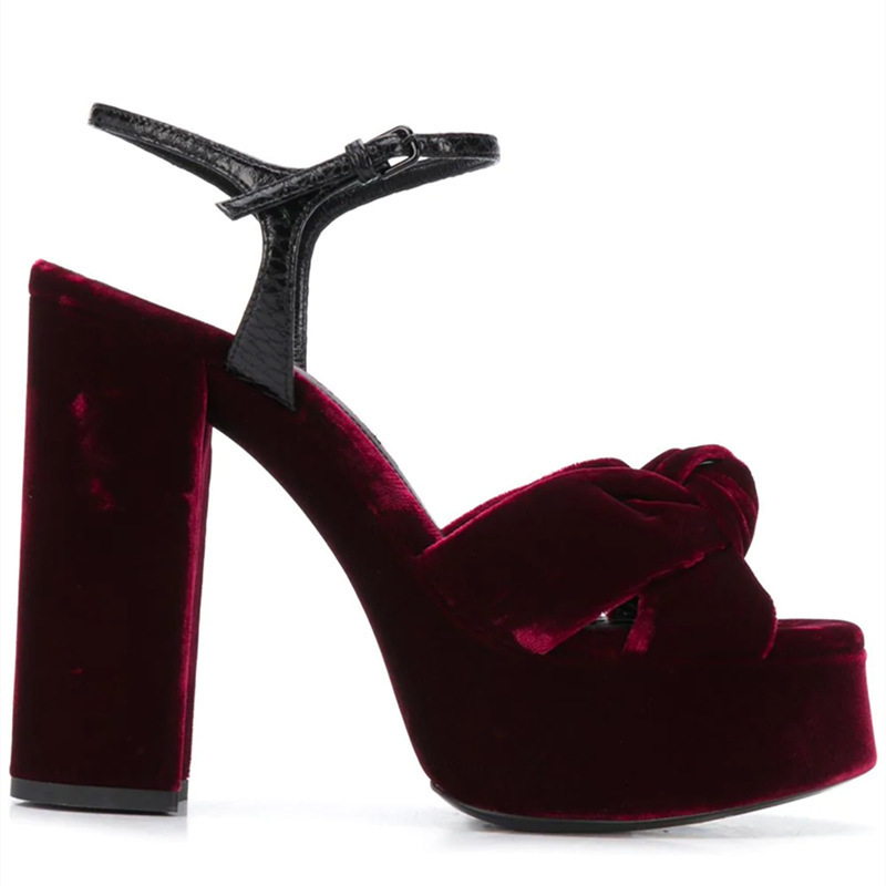 بورجوندي المخملية عقدة اللمحة  - مراجعة Women'S Shoes Burgundy وسعره