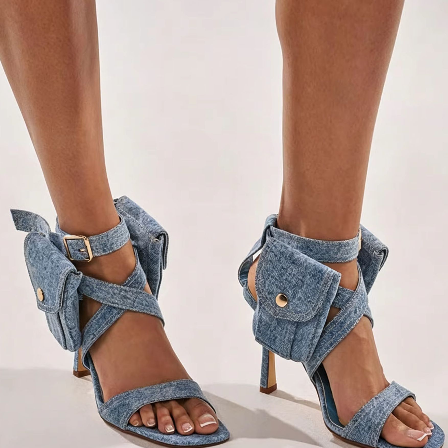 صنادل نسائية زرقاء من الدنيم ب - مراجعة Women'S Shoes Y2K وسعره