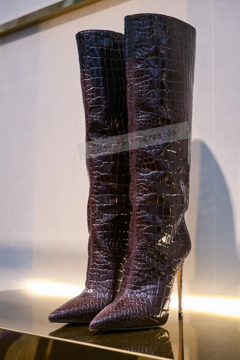 بورجوندي التمساح رقيقة عالية ا - مراجعة Women'S Shoes Burgundy وسعره
