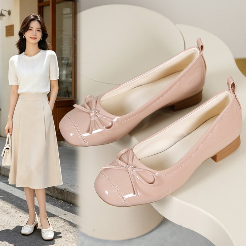 حذاء نسائي بكعب منخفض من الجلد - مراجعة Women Shoes Elegant وسعره