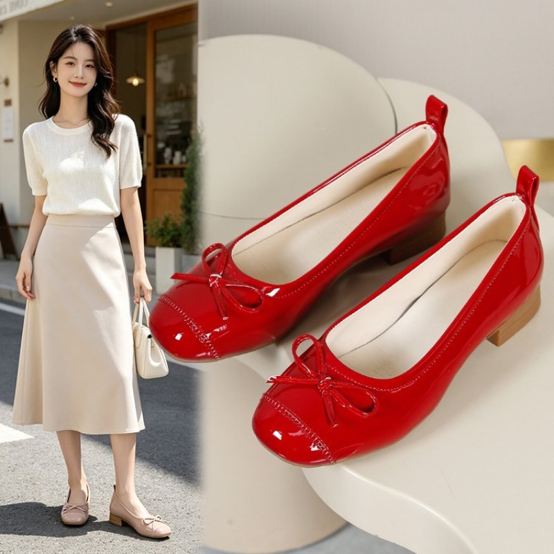 حذاء نسائي بكعب منخفض من الجلد - مراجعة Women Shoes Elegant وسعره