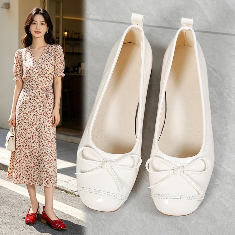 حذاء نسائي بكعب منخفض من الجلد - مراجعة Women Shoes Elegant وسعره