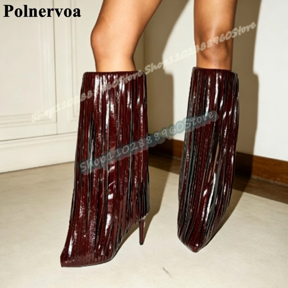 أحذية نسائية طويلة حتى الركبة  - مراجعة Women'S Shoes Burgundy وسعره