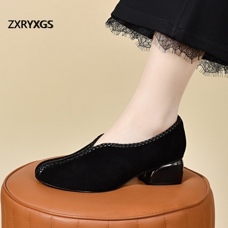 أحذية ZXRYXGS الفاخرة من جلد ا - مراجعة Women Shoes Size 4 In Cm وسعره