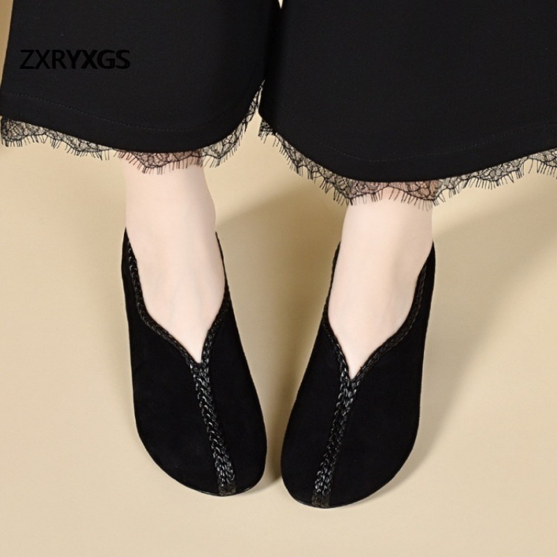 أحذية ZXRYXGS الفاخرة من جلد ا - مراجعة Women Shoes Size 4 In Cm وسعره
