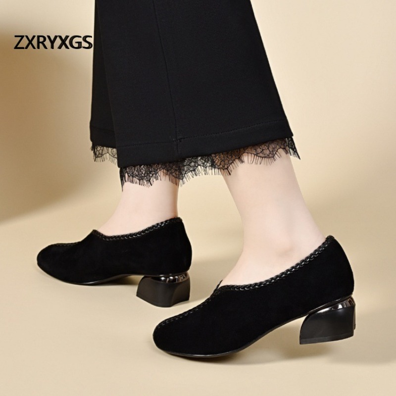 أحذية ZXRYXGS الفاخرة من جلد ا - مراجعة Women Shoes Size 4 In Cm وسعره