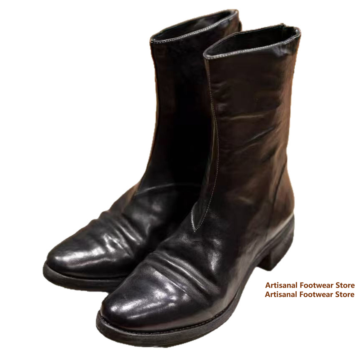 أحذية رجالية فاخرة مصنوعة يدوي - مراجعة Block Heel Ankle Boots وسعره