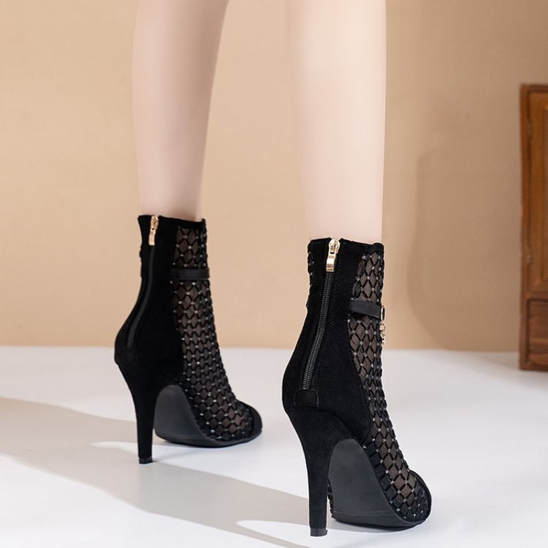 صنادل نسائية سوداء جديدة لصيف  - مراجعة Women Shoes Zipper وسعره