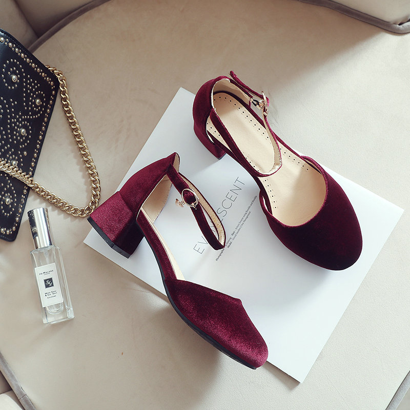 أحذية نسائية صيفية مخملية من ا - مراجعة Women'S Shoes Burgundy وسعره
