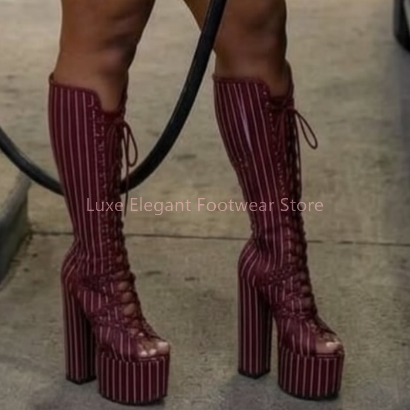 حذاء بوت طويل بتصميم عصري كلاس - مراجعة Women'S Shoes Burgundy وسعره