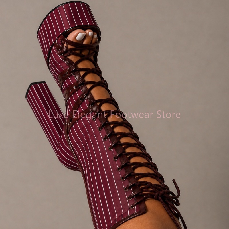 حذاء بوت طويل بتصميم عصري كلاس - مراجعة Women'S Shoes Burgundy وسعره