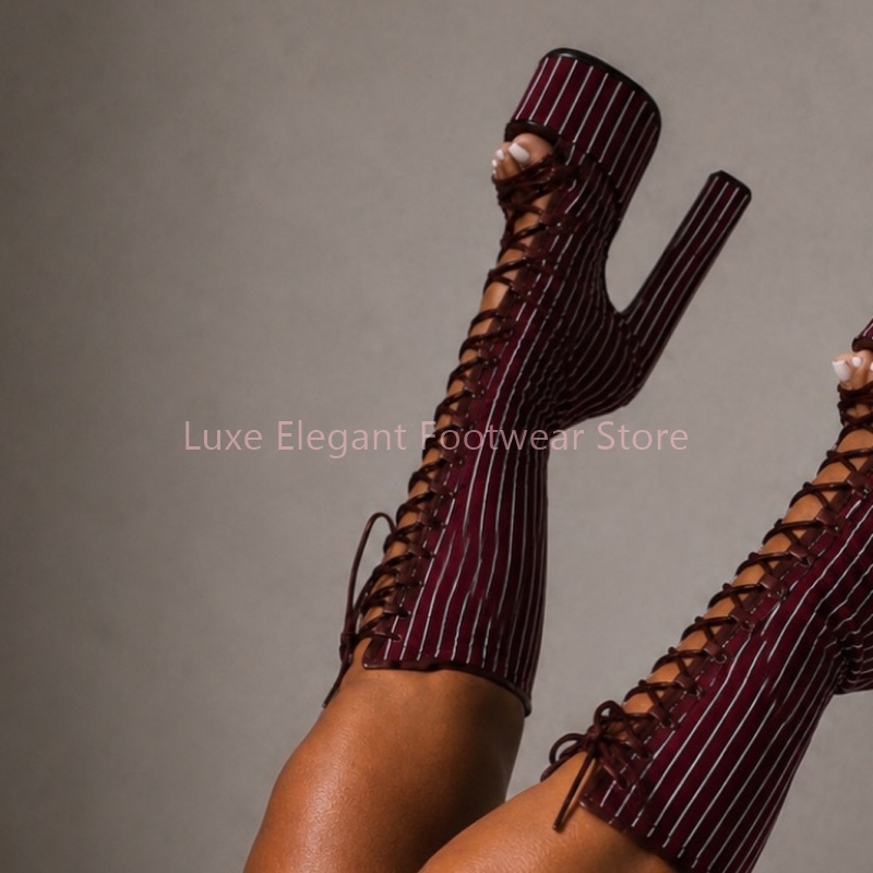 حذاء بوت طويل بتصميم عصري كلاس - مراجعة Women'S Shoes Burgundy وسعره