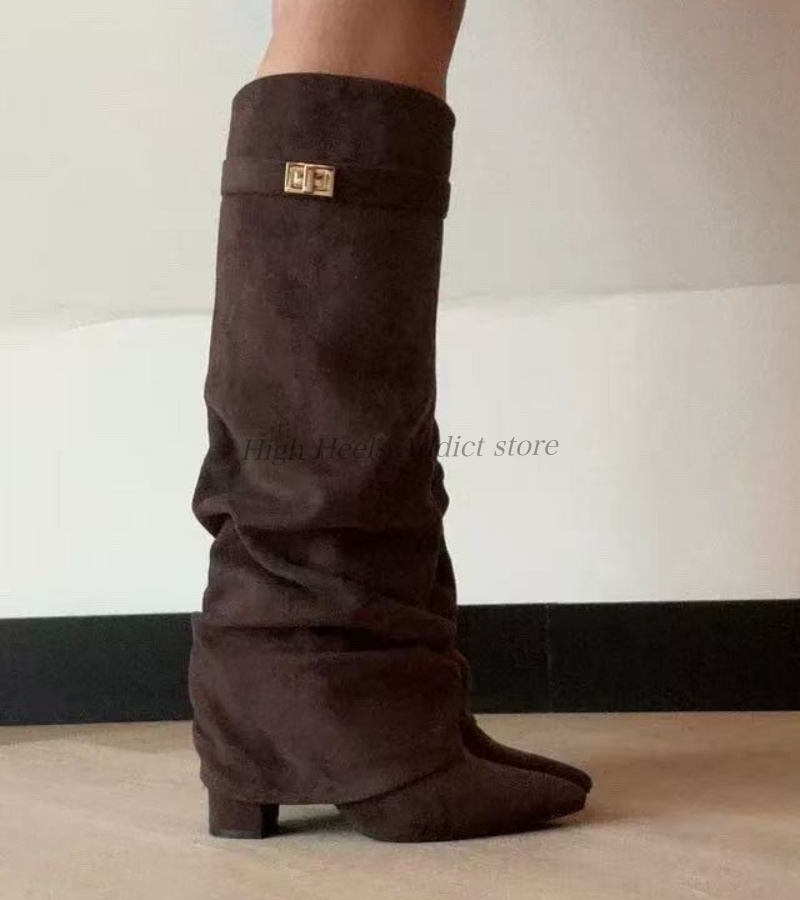 المرأة من جلد الغزال القهوة ال - مراجعة Block Heel Ankle Boots وسعره